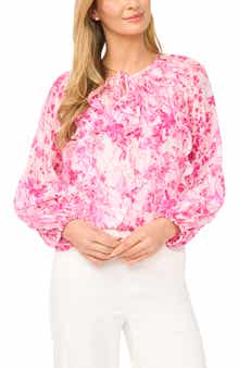 Tie Front Ruffle Long Sleeve Top