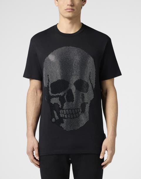 Round Neck T-Shirt Skull Stones Men