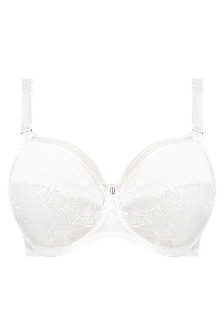 Fusion Underwire Lace Side Support Bra, Alternate, color, WHITE