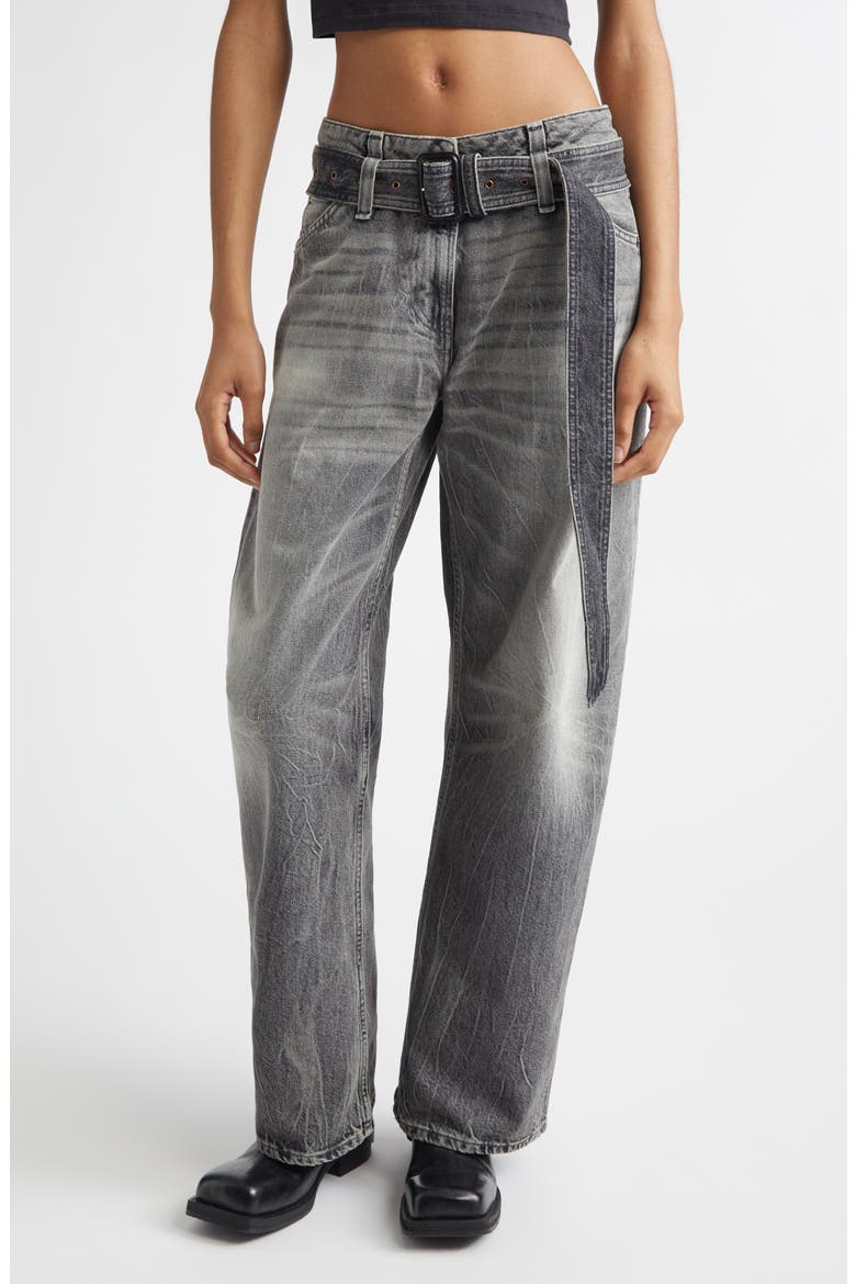 Page Gothik Belted Relaxed Fit Jeans (Women) | Nordstrom