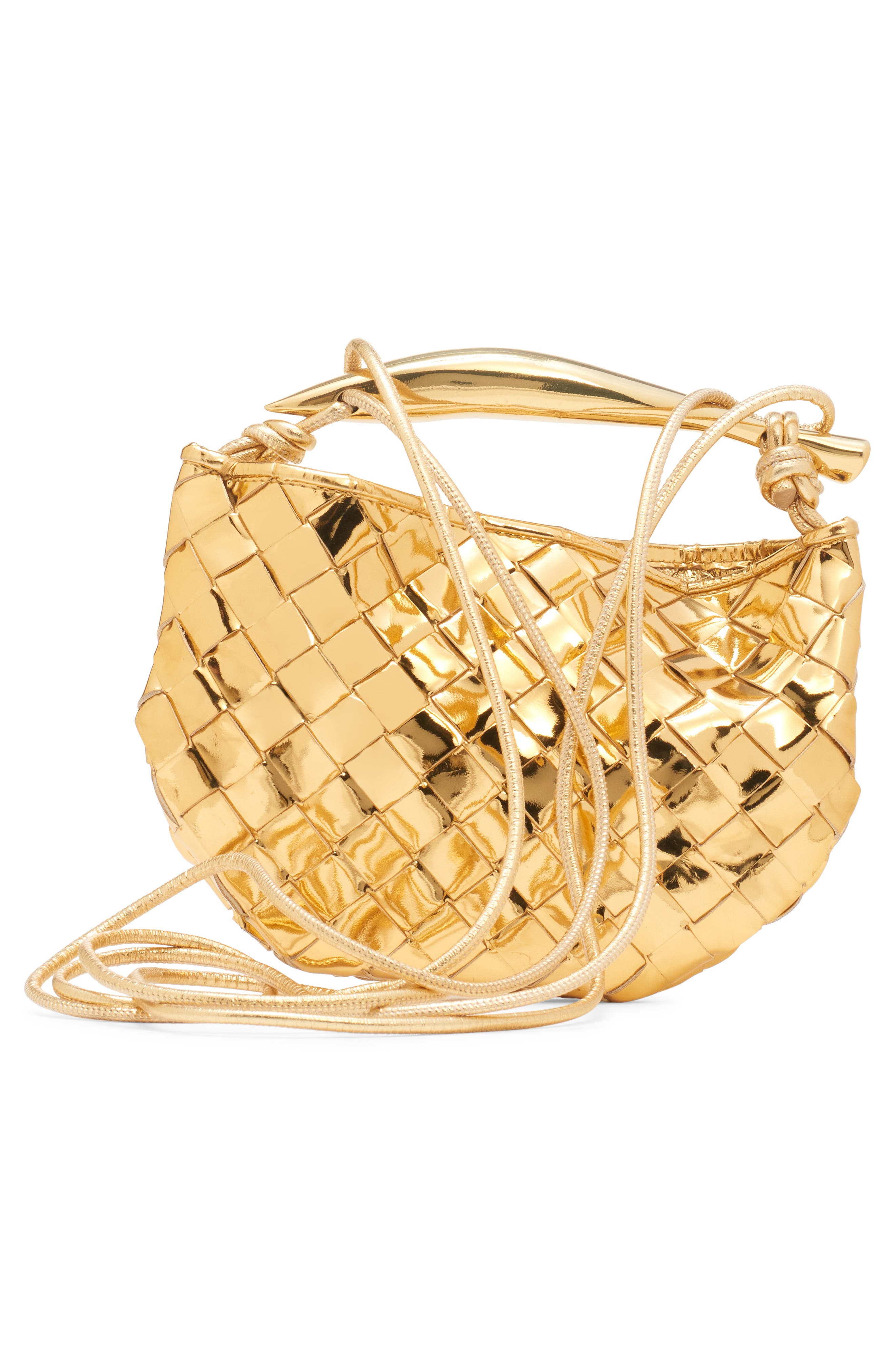 Mini Sardine Intrecciato Crossbody Bag, Alternate, color, GOLD/ BRASS