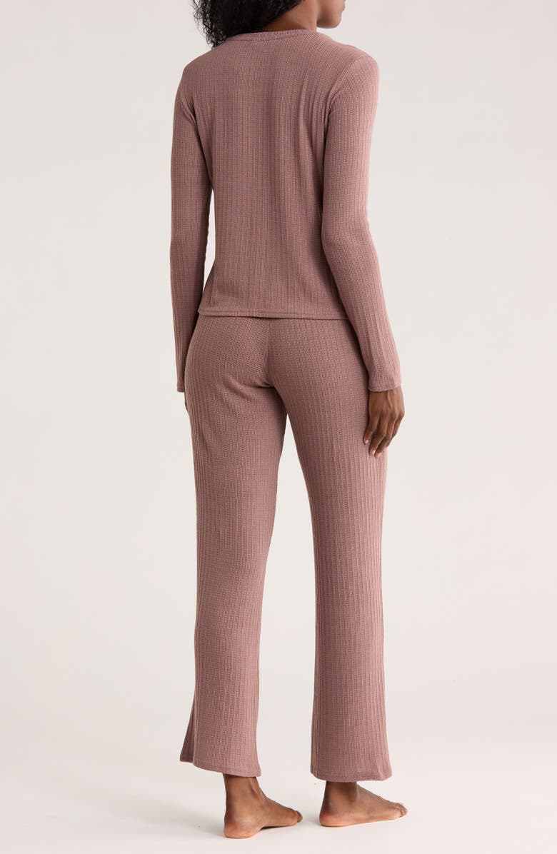 Danskin Cardigan Knit Pajamas, Alternate, color, Mocha Salt