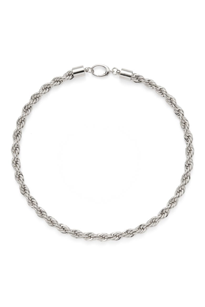 XL Rope Chain Necklace, Main, color, SILVER