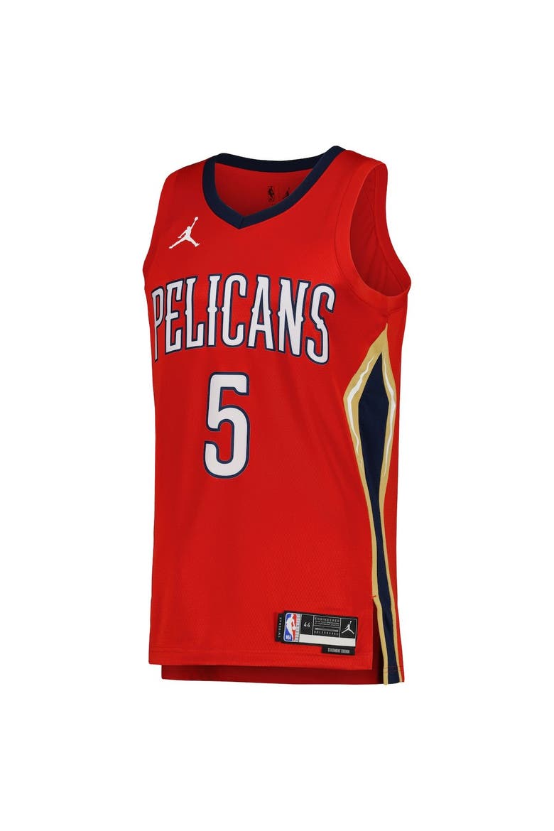 Unisex Jordan Brand Herbert Jones Red New Orleans Pelicans Swingman Jersey - Statement Edition, Alternate, color, Red