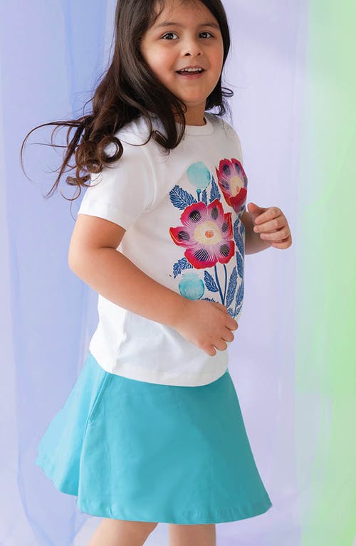 Mightly Organic Cotton Girls Pocket Skorts In Turquoise