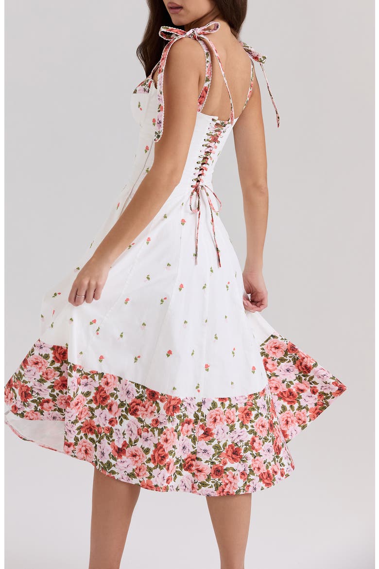 Emely Embroidered Cotton Midi Sundress, Alternate, color, WHITE