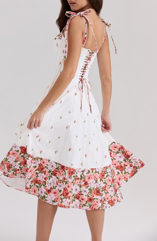 House Of Cb Emely Embroidered Cotton Midi Sundress In White