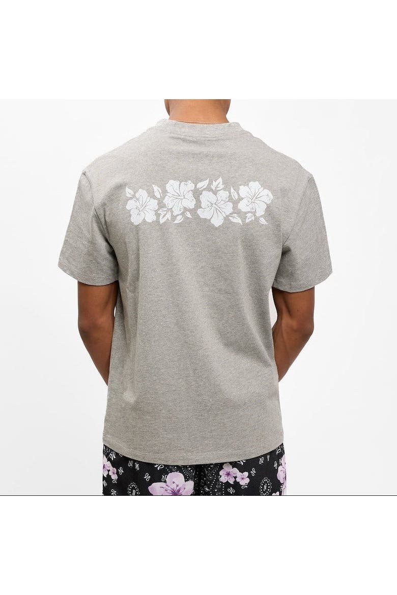 Drip Hibiscus Tee - Big Kid, Alternate, color, HEATHER GRAY