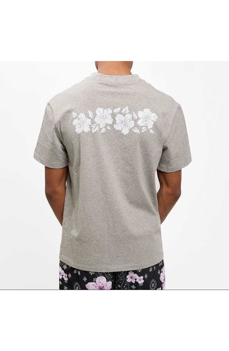 The Drip Shop Drip Hibiscus Tee - Big Kid, Alternate, color, Heather Gray