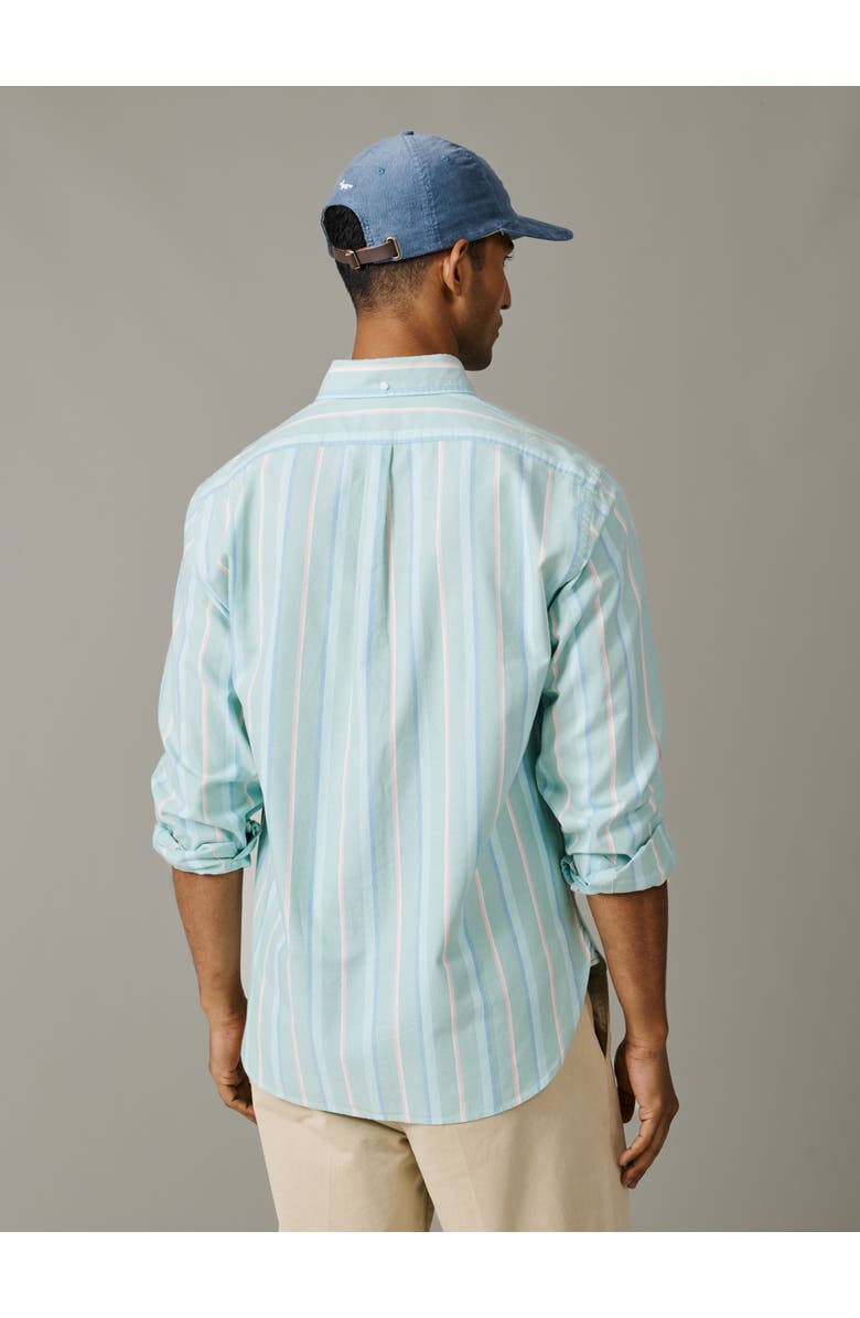 Aubin Walesby Lightweight Relaxed Oxford Shirt, Alternate, color, Green Stripe
