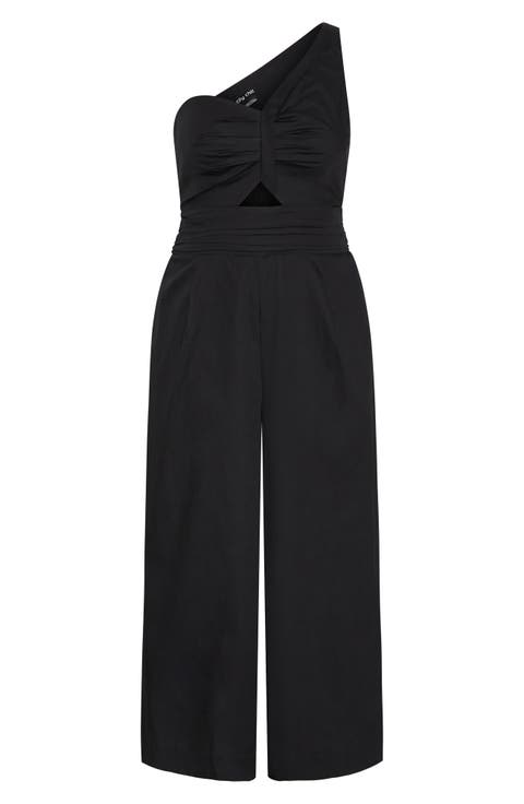 Rebecca One-Shoulder Cotton Jumpsuit (Plus)