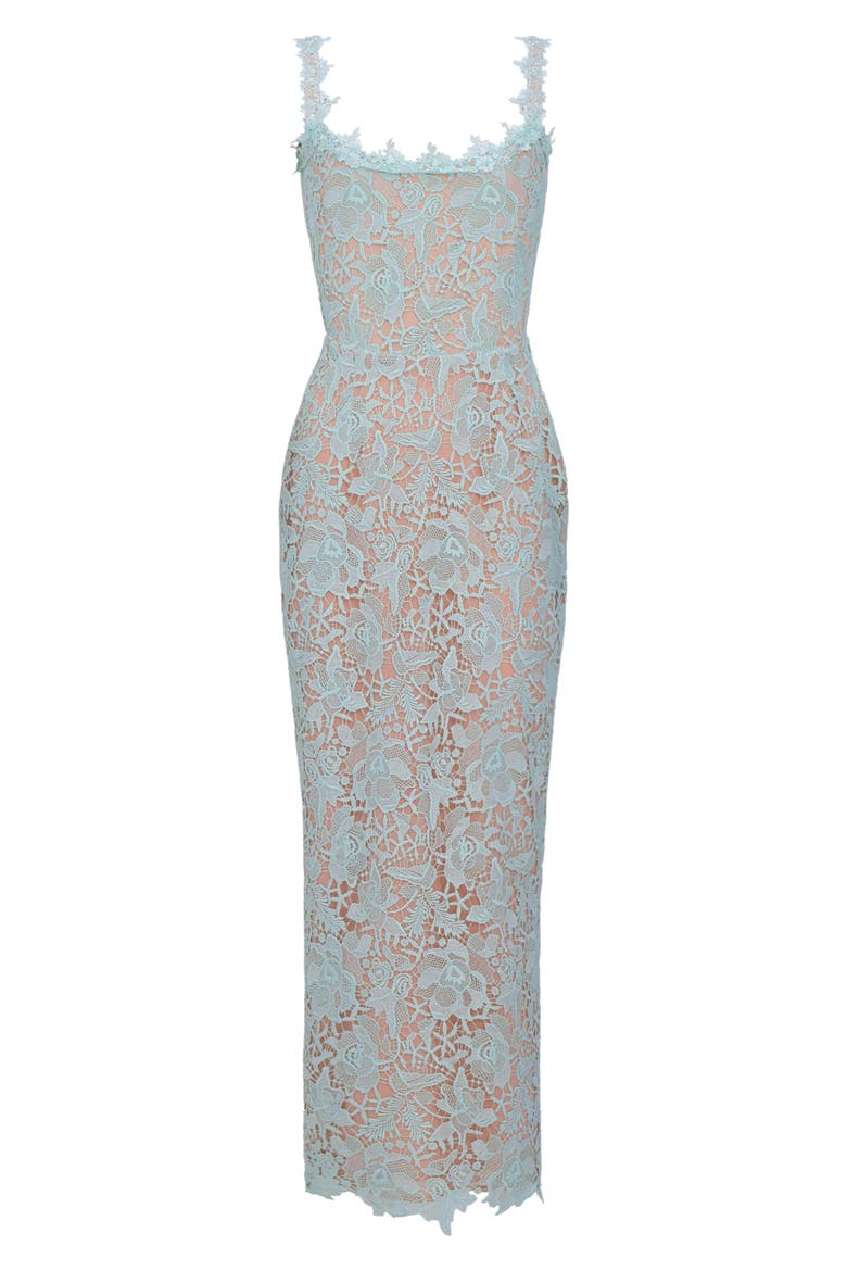 Coraline Floral Lace Cocktail Dress, Alternate, color, SEAFOAM