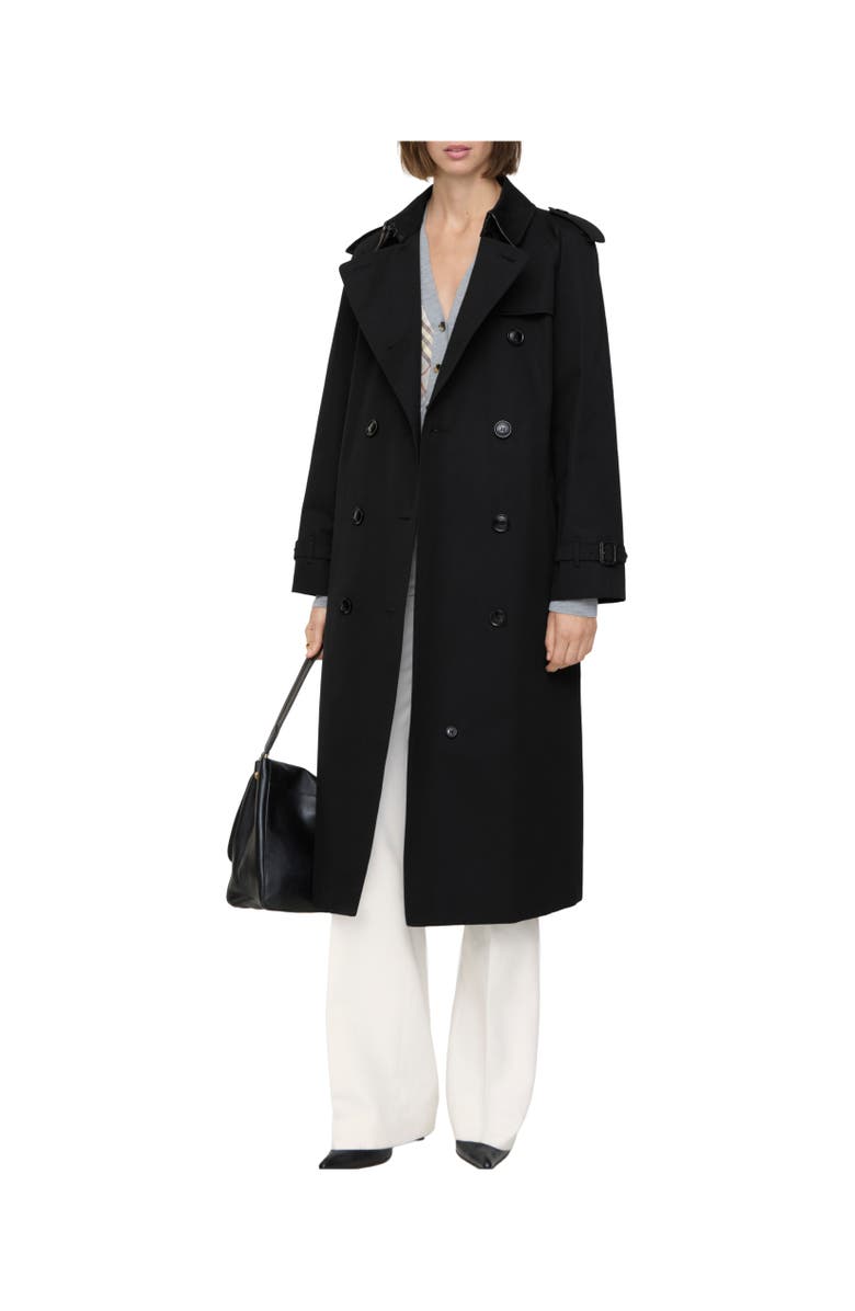 Burberry Long Waterloo Heritage Trench Coat, Alternate, color, Black