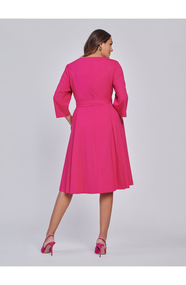 Gabriella Rossetti Luisa Button-Front Tropical Wool Dress, Alternate, color, 