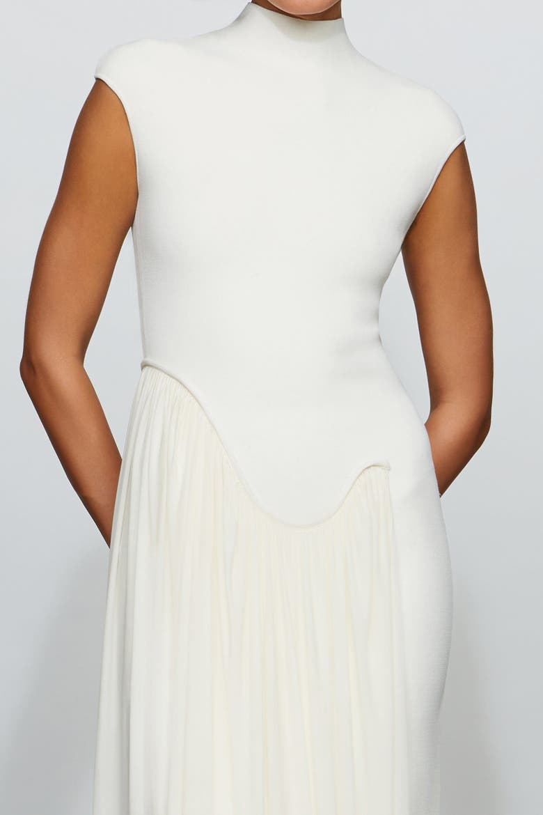 Francis Knit Combo Midi Dress, Alternate, color, Ivory