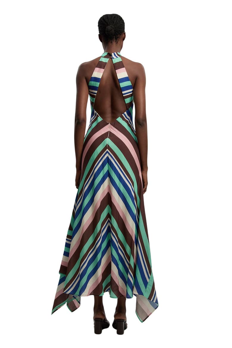 Halter Neck Fit & Flare Maxi Dress, Alternate, color, Stripe