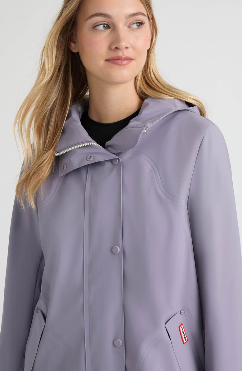 Hunter Acacia Waterproof Rubberized Rain Jacket, Alternate, color, Lavender Grey