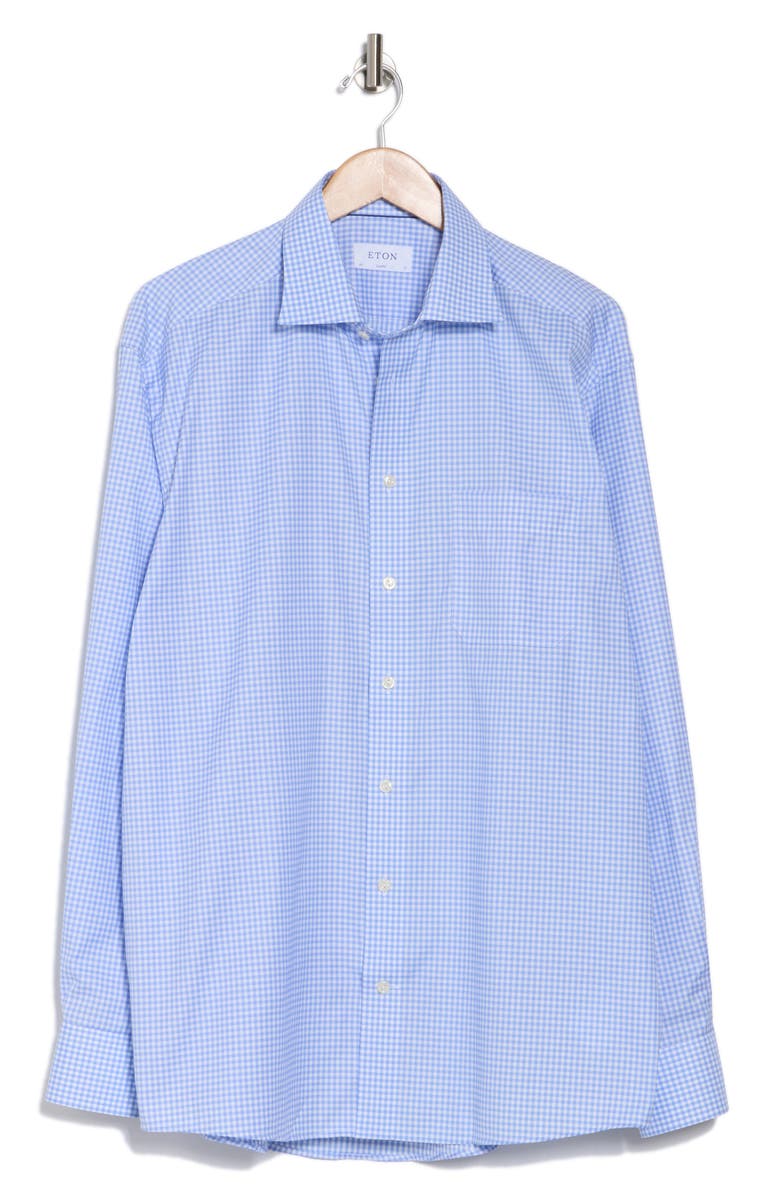 Eton Classic Fit Gingham Cotton Dress Shirt, Alternate, color, 