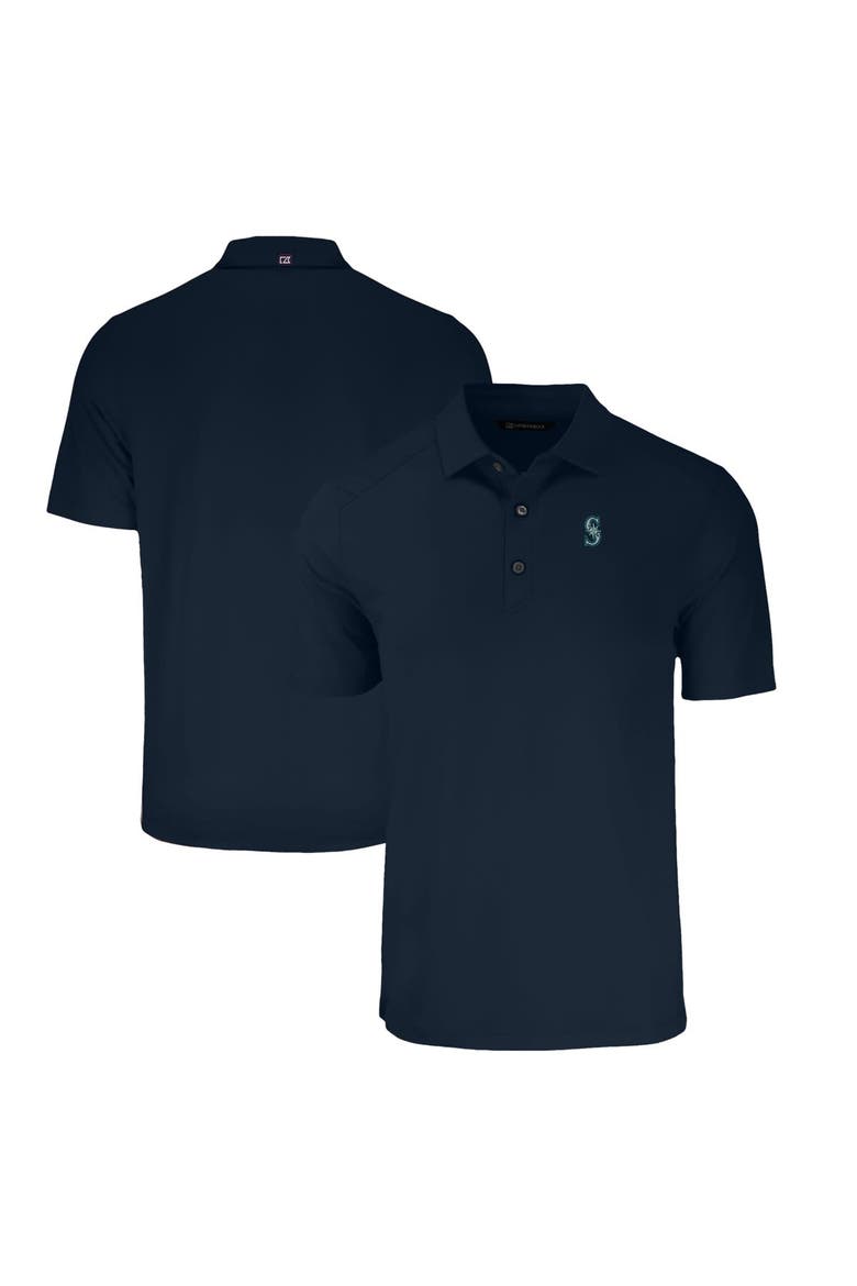 Men's Cutter & Buck Navy Seattle Mariners Big & Tall Forge Eco Stretch Recycled Polo, Main, color, Navy