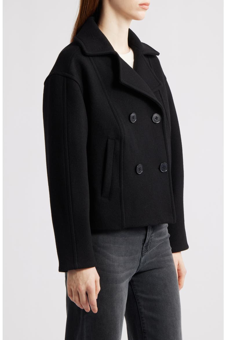 Drop Shoulder Oversize Crop Coat, Alternate, color, BLACK