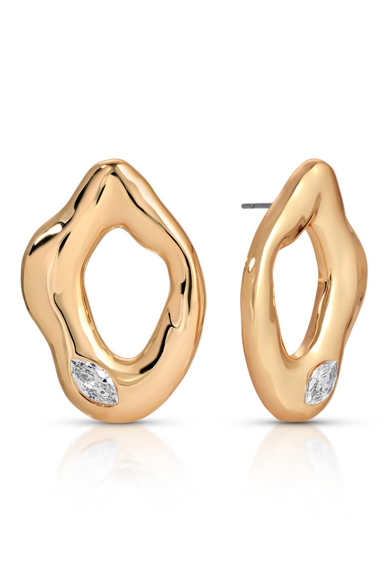 Liquid Metal Drop Earrings, Main, color, GOLD