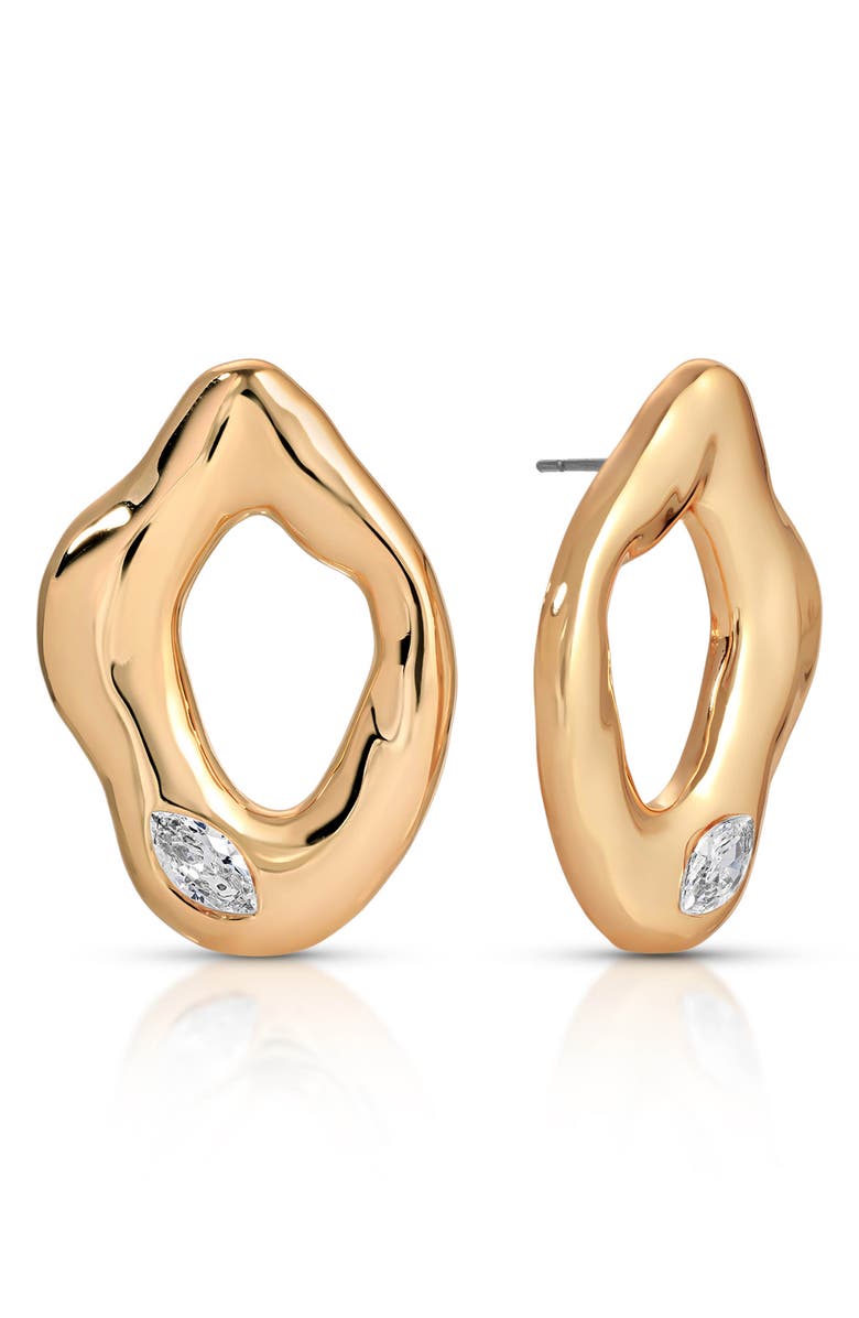 Ettika Liquid Metal Drop Earrings, Main, color, Gold