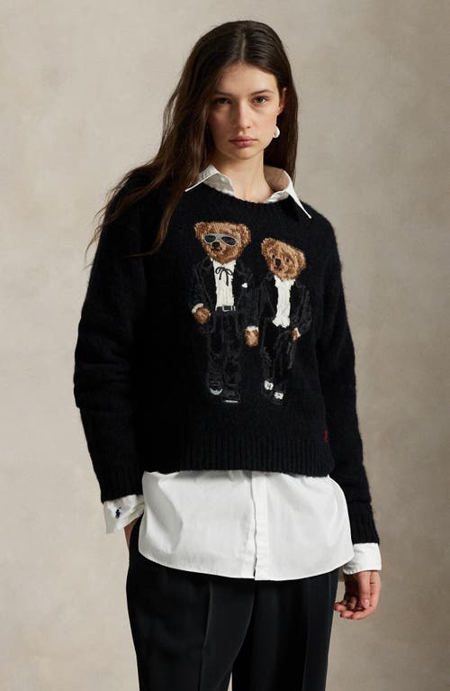 Polo Ralph Lauren Ralph & Ricky Tuxedo Bear Wool & Alpaca Blend Sweater In Black