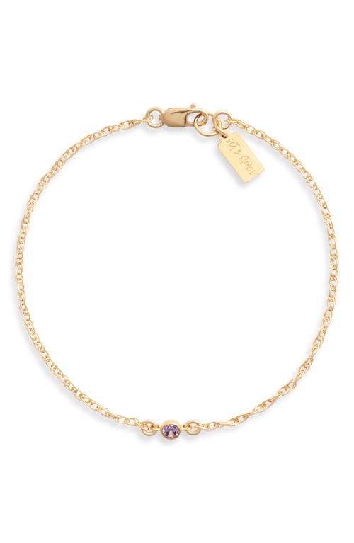 Set & Stones Cubic Zirconia Birthstone Pendant Bracelet In Gold