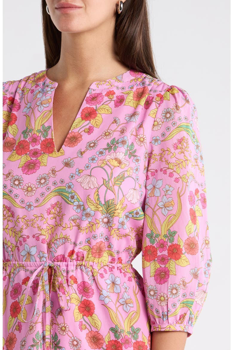 Ramsie Floral Print Minidress, Alternate, color, CREAM PINK MULTI
