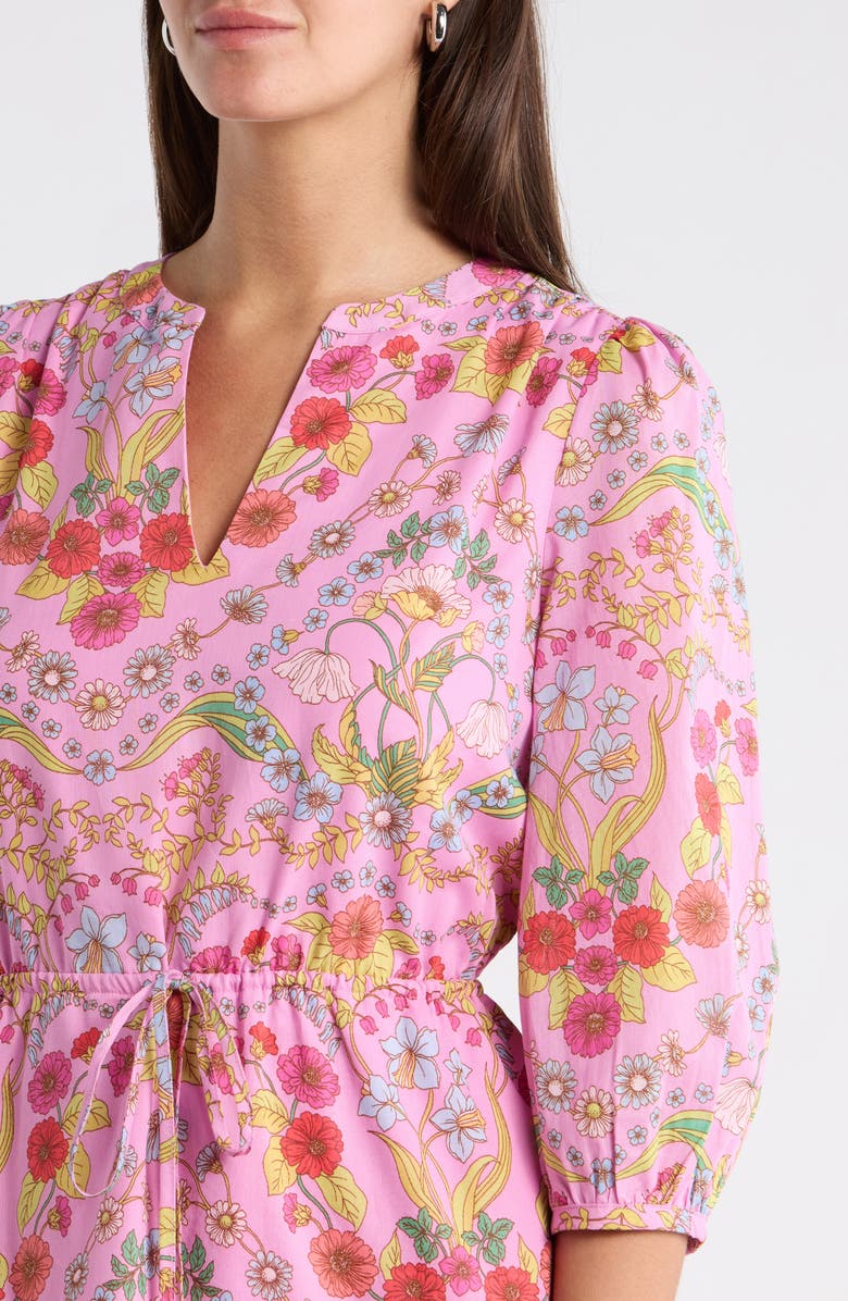 SUGARLIPS Ramsie Floral Print Minidress, Alternate, color, Cream Pink Multi