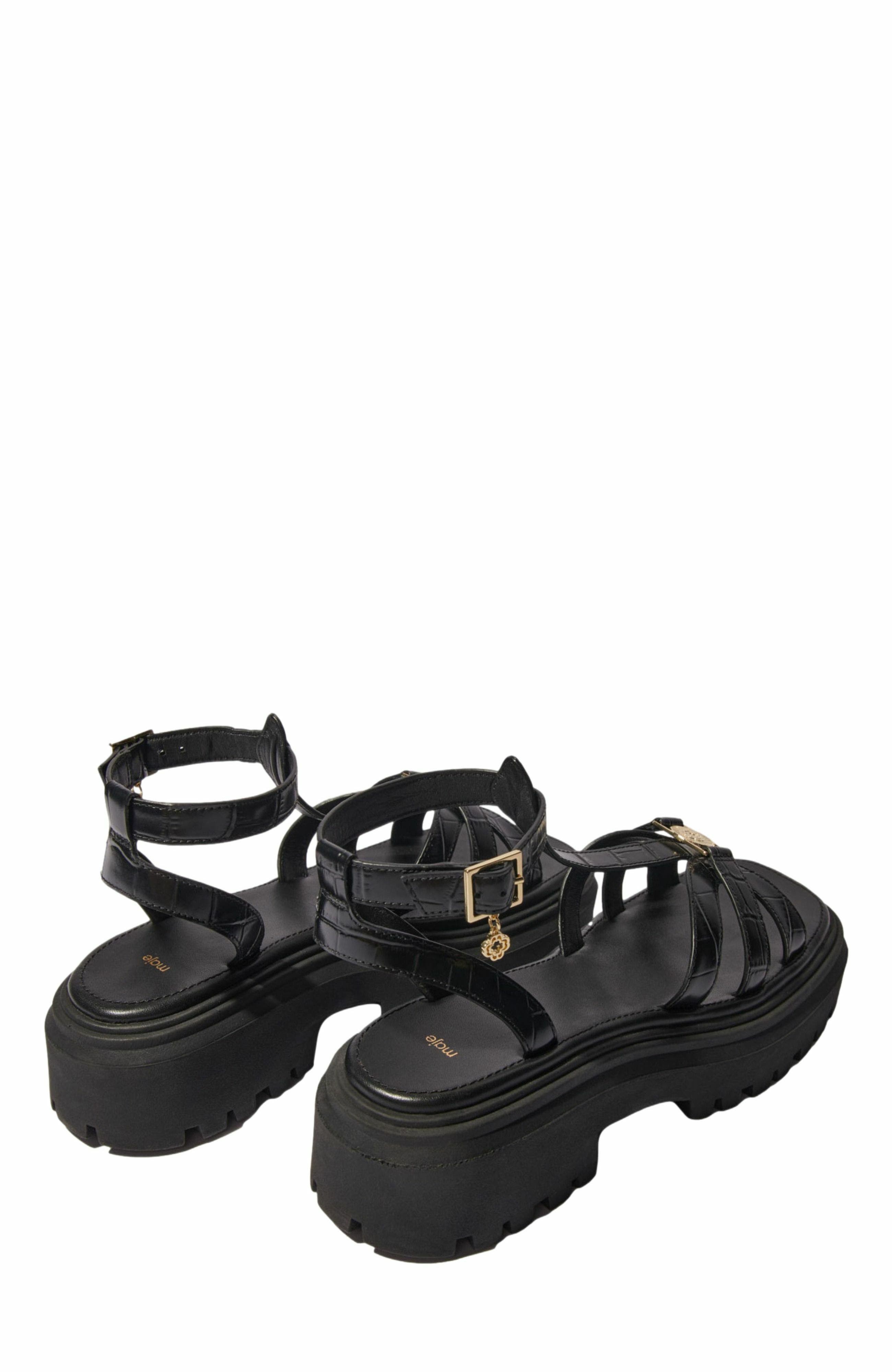 maje Flat sandals with tread, Alternate, color, 