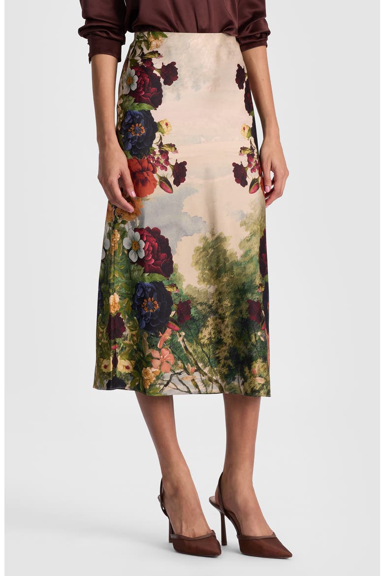 Maeve Floral Print Slip Skirt, Main, color, FORBIDDEN FOREST