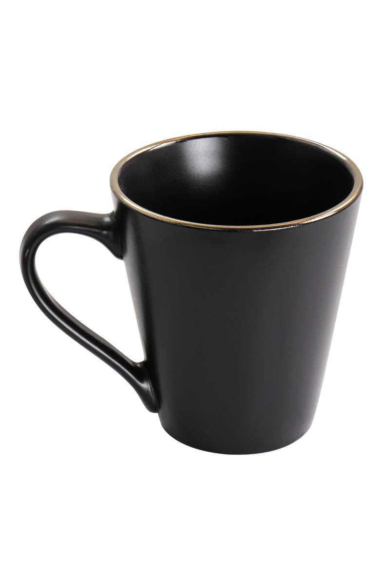 Elama Paul 16 Piece Stoneware Dinnerware Set, Alternate, color, Black