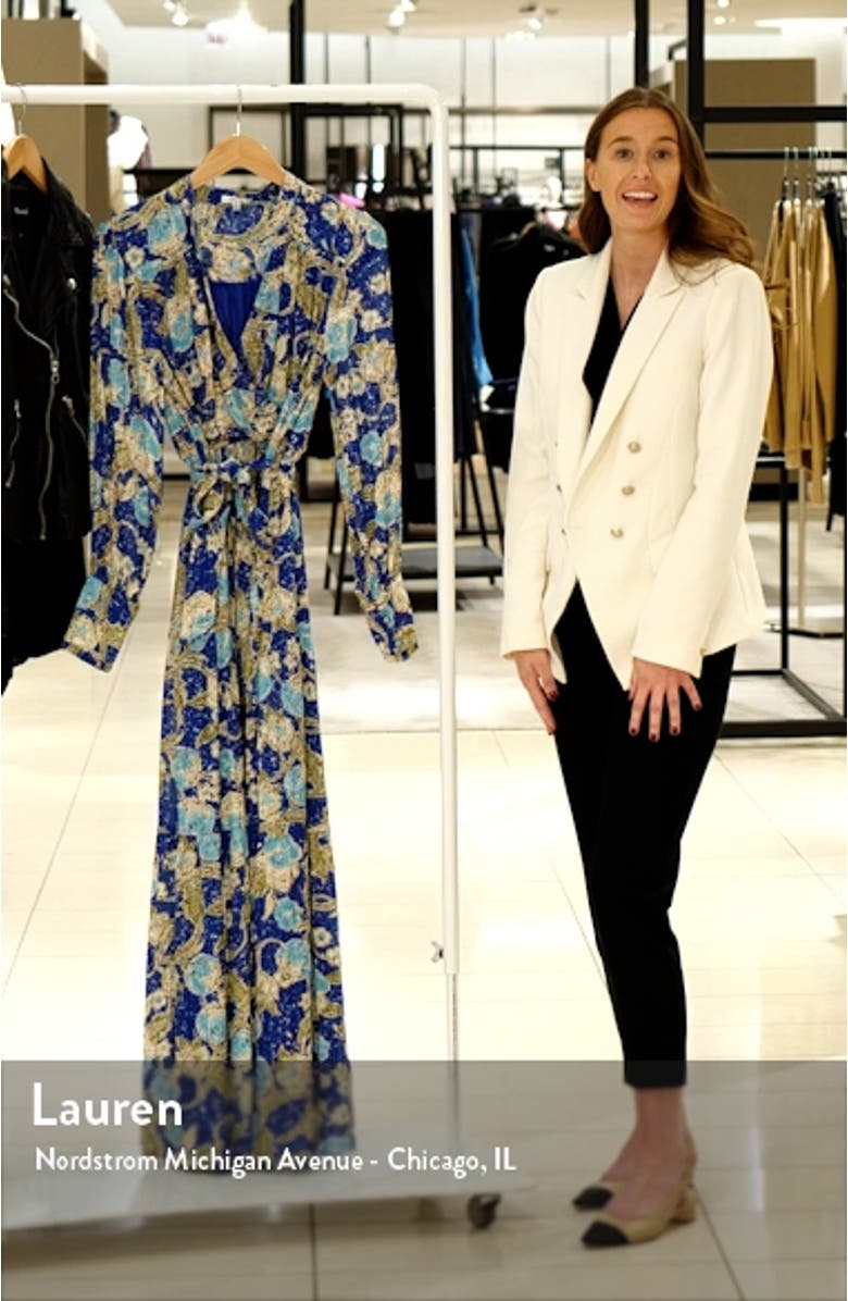 Anniki Floral Long Sleeve Maxi Wrap Dress, sales video thumbnail