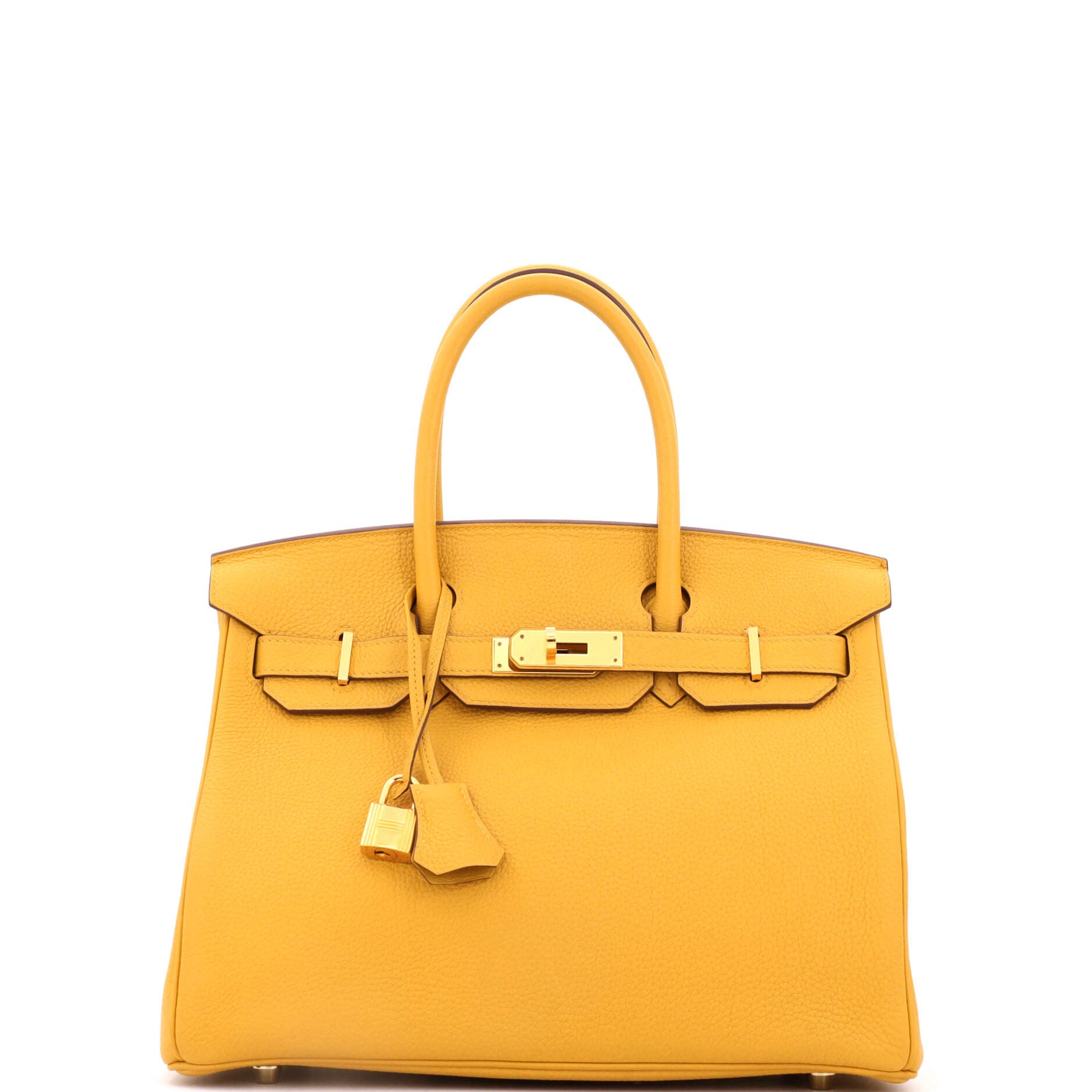 Pre-Owned Hermes Birkin Handbag Yellow Togo with Gold Hardware 30, Main, color, 