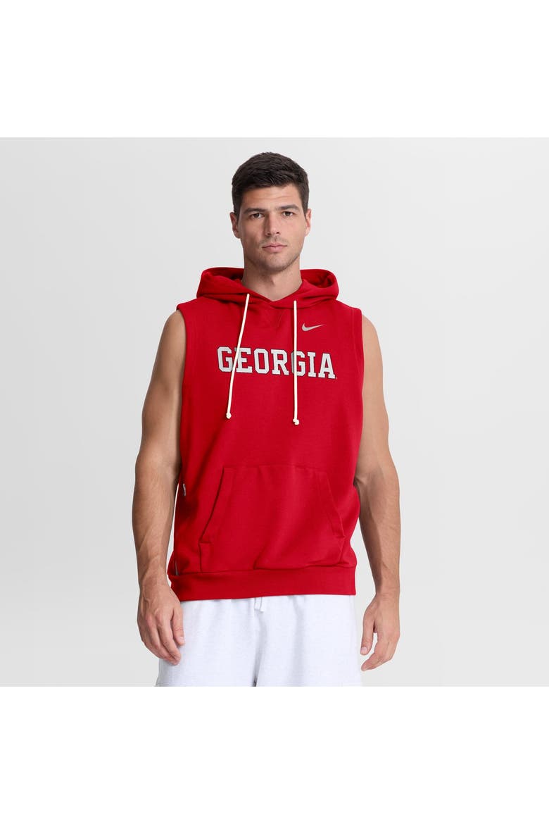 Men's Nike  Red Georgia Bulldogs 2026 Sideline Sleeveless Dri-FIT Hoodie, Main, color, Red