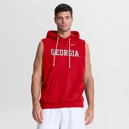 Nike Men's Nike Red Georgia Bulldogs 2026 Sideline Sleeveless Dri-FIT Hoodie