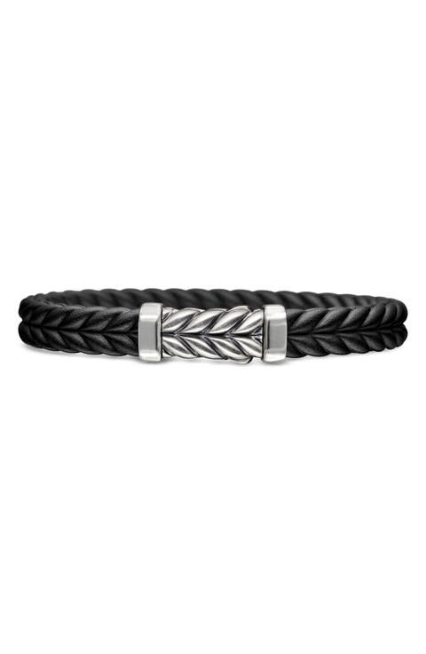 Men's Chevron Black Rubber Link Bracelet