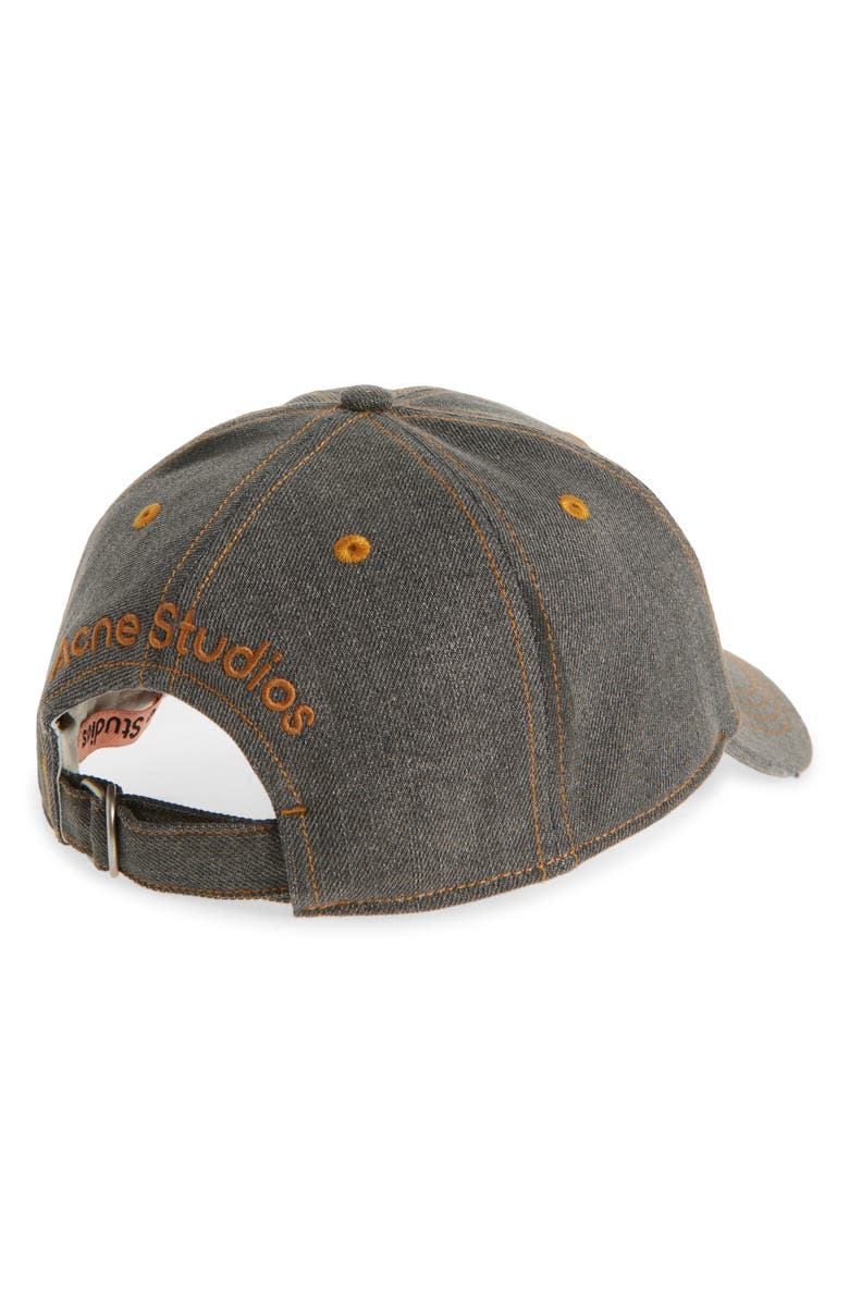 Acne Studios Logo Embroidered Denim Baseball Cap, Alternate, color, Black