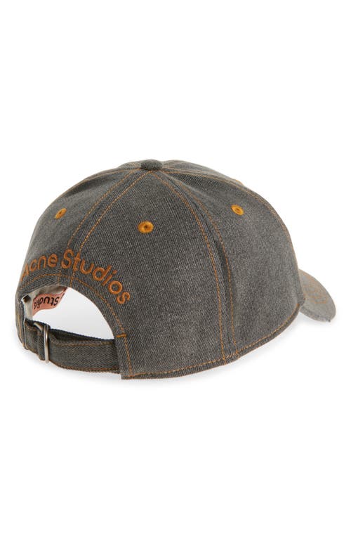 Shop Acne Studios Logo Embroidered Denim Baseball Cap In Black