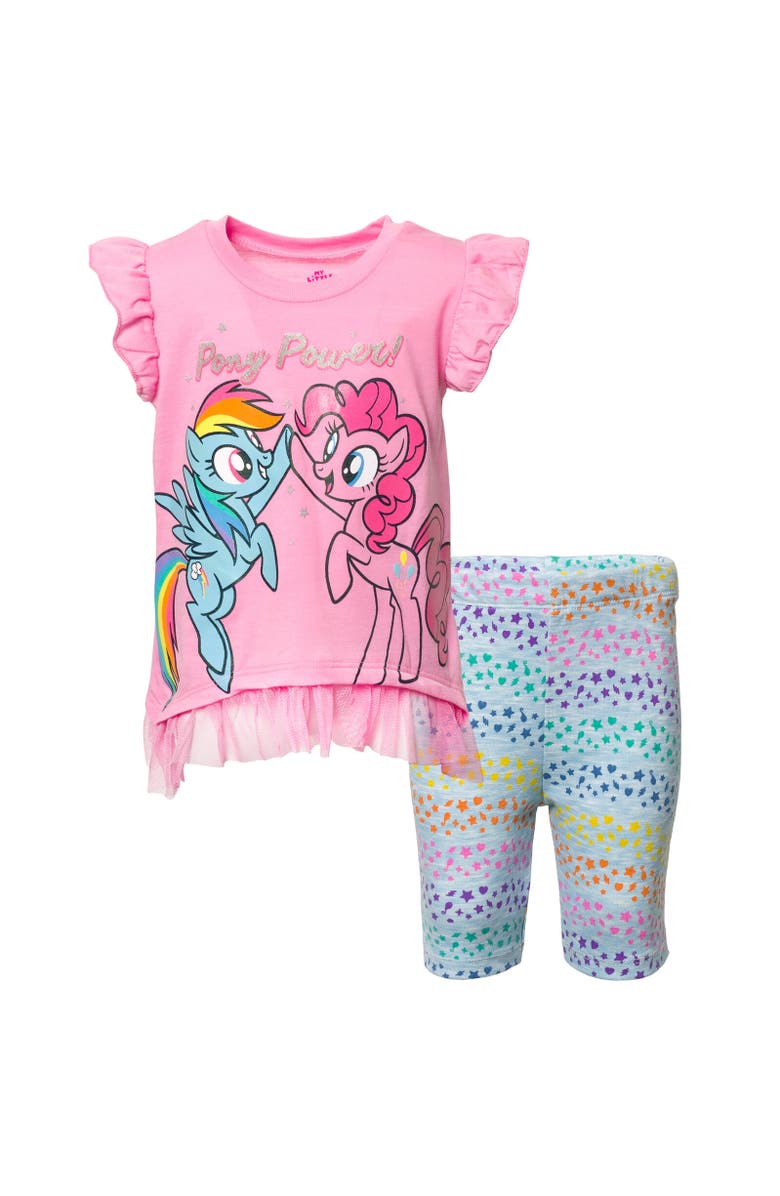MY LITTLE PONY T-Shirt 
Bike Shorts Set, Main, color, Pink