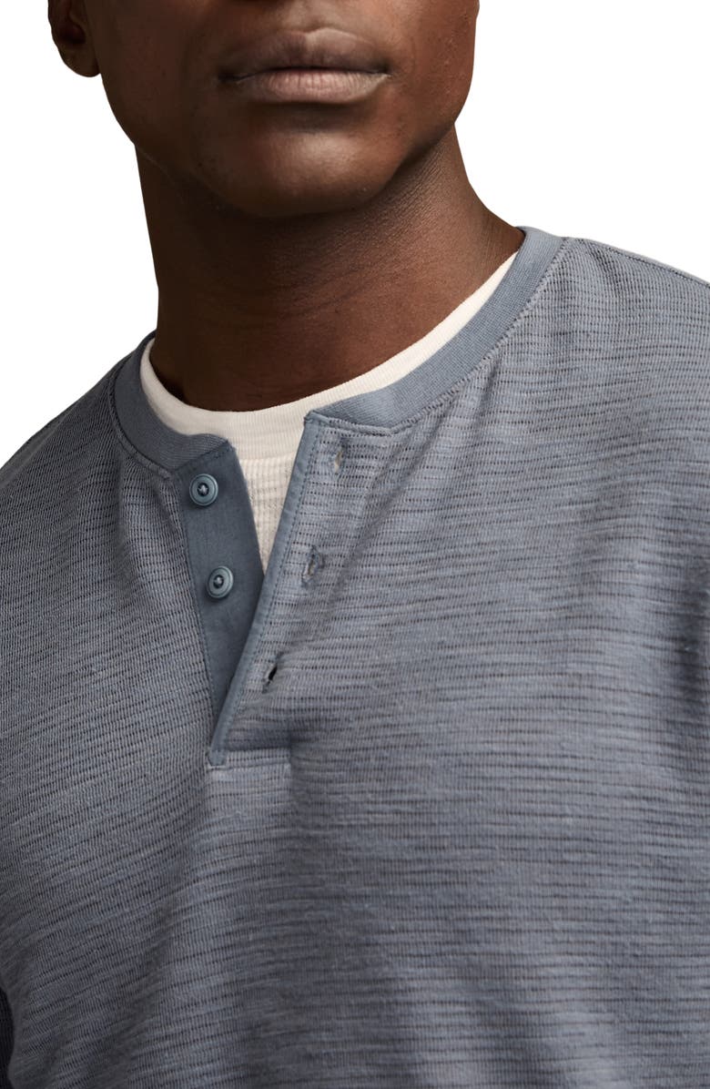 Lucky Brand Double Face Cotton Henley, Alternate, color, Flint Stone
