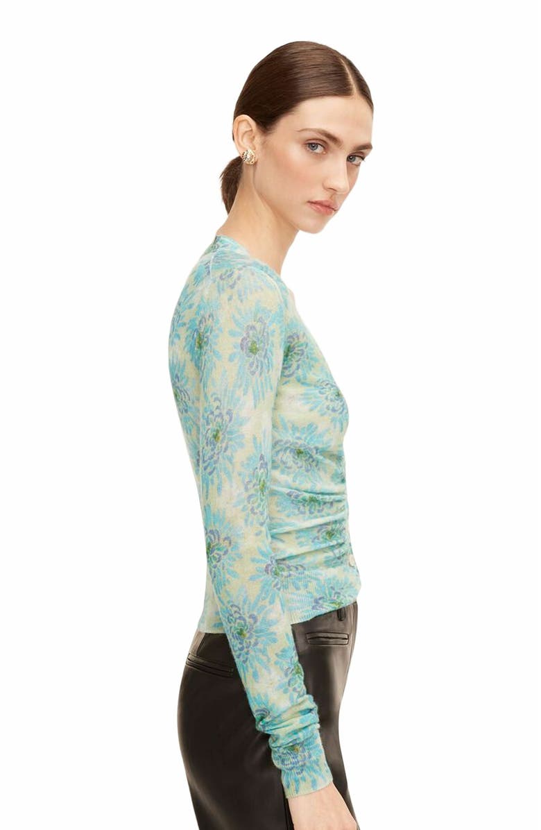 Rebecca Taylor Astera Fleur Ruched Cardigan, Alternate, color,