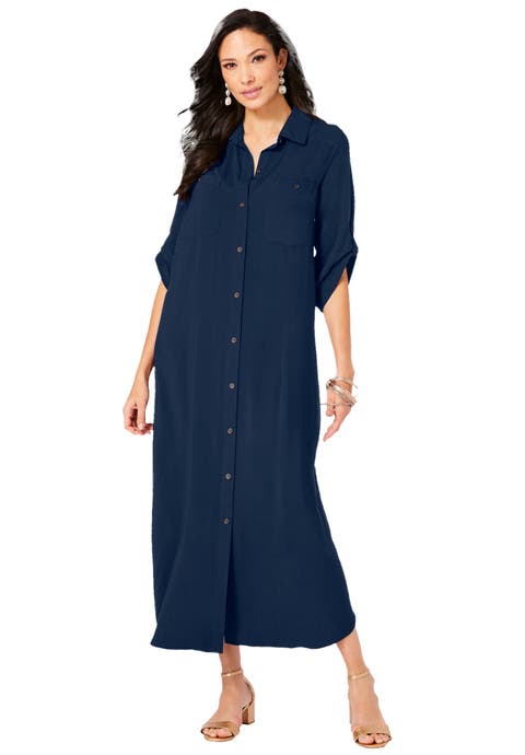 Collared Button Front Dress