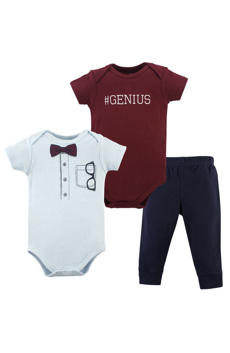 Little Treasure Soft Cotton Two-Piece Outfit for Little Gentlemen, Main, color, Glasses