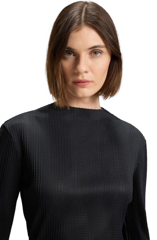 Hugo Boss Boss Efedera Texture Feather Cuff Top In Brown