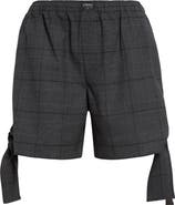 Coperni Plaid Knot Detail Stretch Wool Pull-On Shorts