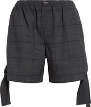 Coperni Plaid Knot Detail Stretch Wool Pull-On Shorts