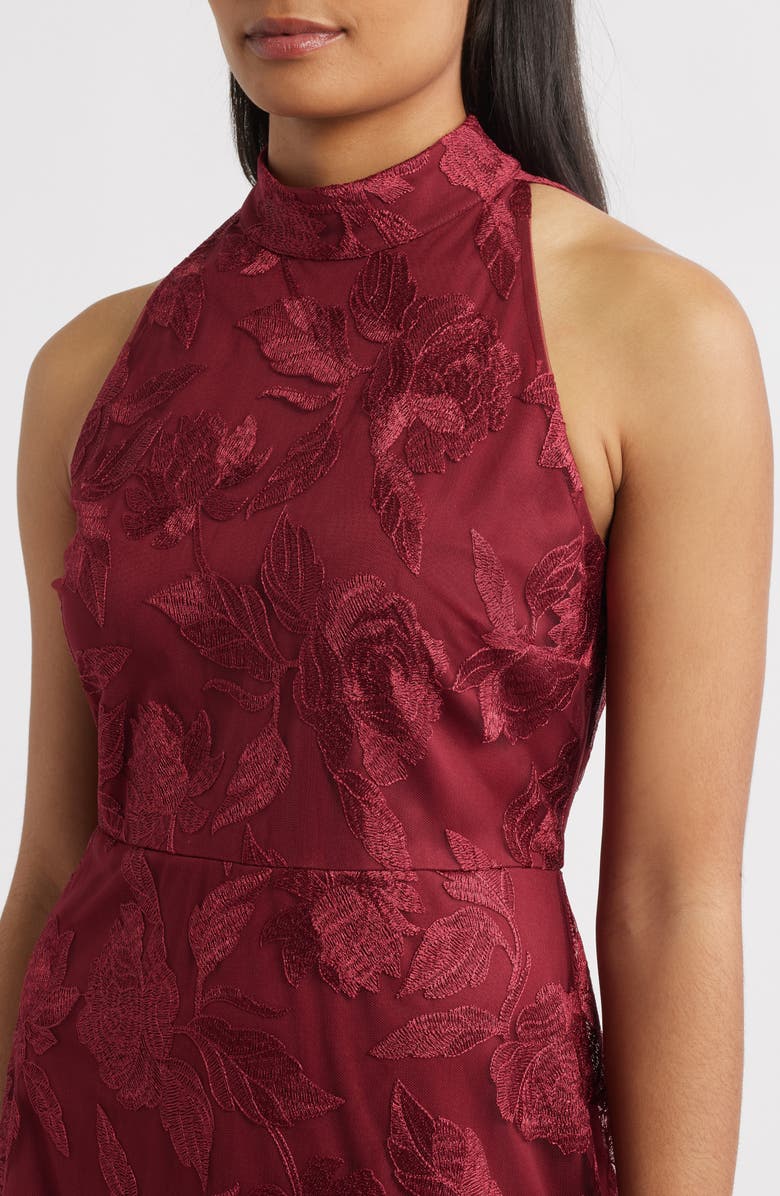 Sam Edelman Embroidered Fit & Flare Cocktail Dress, Alternate, color, Bordeaux