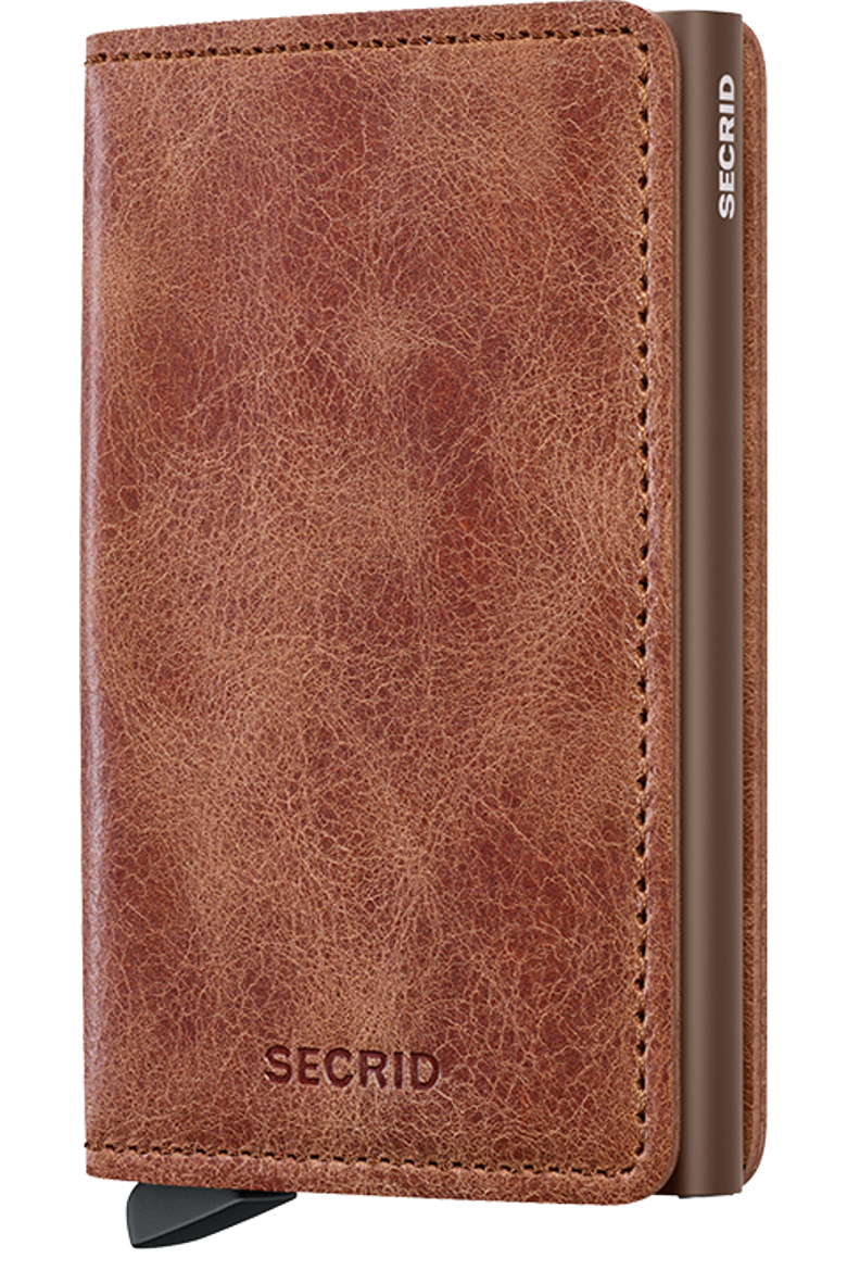 Slimwallet Vintage, Main, color, Cognac